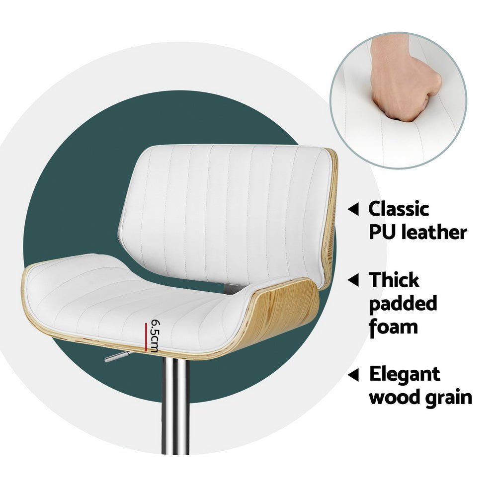 4x Bar Stools Adjustable Leather Chairs - Furniture > Bar Stools & Chairs > Arm Chairs & Recliners - Rivercity House & Home Co. (ABN 18 642 972 209) - Affordable Modern Furniture Australia