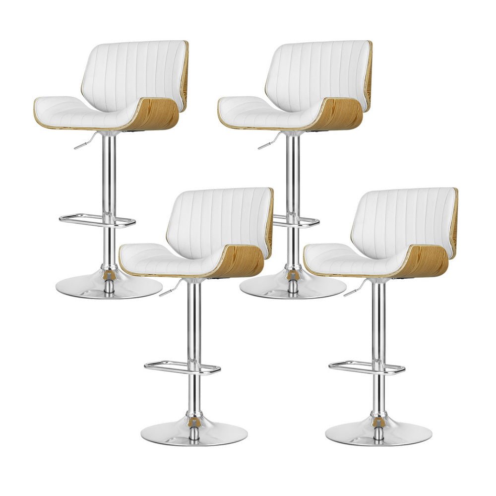 4x Bar Stools Adjustable Leather Chairs - Furniture > Bar Stools & Chairs > Arm Chairs & Recliners - Rivercity House & Home Co. (ABN 18 642 972 209) - Affordable Modern Furniture Australia