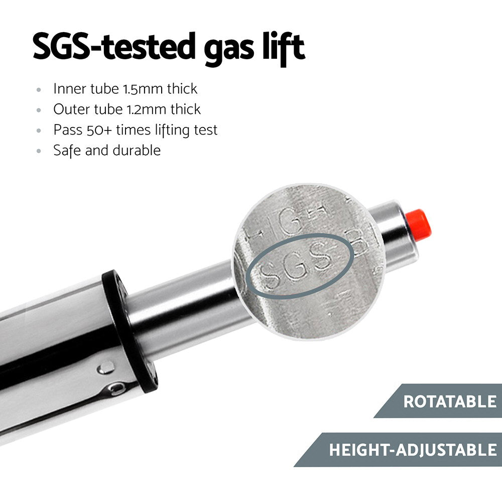 4x Bar Stools Fabric Gas Lift w/Armrest Grey - Furniture > Bar Stools & Chairs > Table & Bar Stools - Rivercity House & Home Co. (ABN 18 642 972 209) - Affordable Modern Furniture Australia