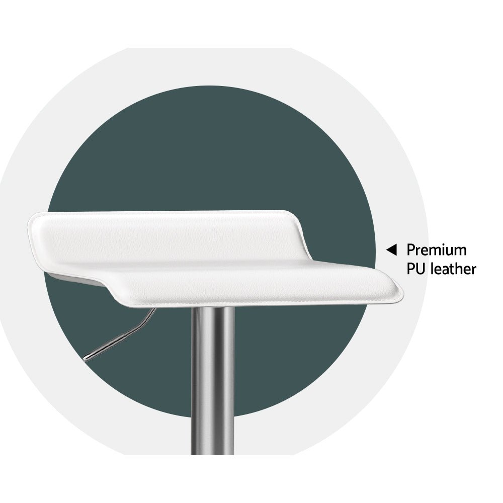 4x Bar Stools Faux Leather Chair White - Furniture > Bar Stools & Chairs - Rivercity House & Home Co. (ABN 18 642 972 209) - Affordable Modern Furniture Australia