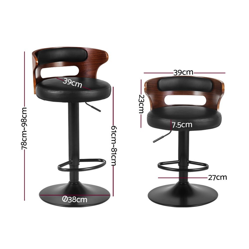 4x Bar Stools Gas Lift Faux Leather - Furniture > Bar Stools & Chairs > Table & Bar Stools - Rivercity House & Home Co. (ABN 18 642 972 209) - Affordable Modern Furniture Australia