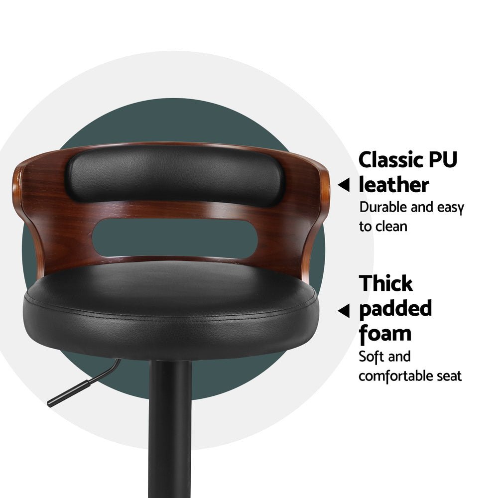 4x Bar Stools Gas Lift Faux Leather - Furniture > Bar Stools & Chairs > Table & Bar Stools - Rivercity House & Home Co. (ABN 18 642 972 209) - Affordable Modern Furniture Australia