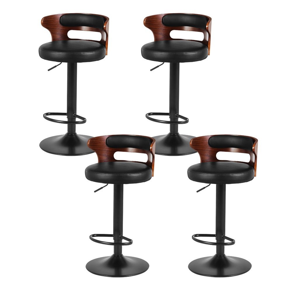 4x Bar Stools Gas Lift Faux Leather - Furniture > Bar Stools & Chairs > Table & Bar Stools - Rivercity House & Home Co. (ABN 18 642 972 209) - Affordable Modern Furniture Australia