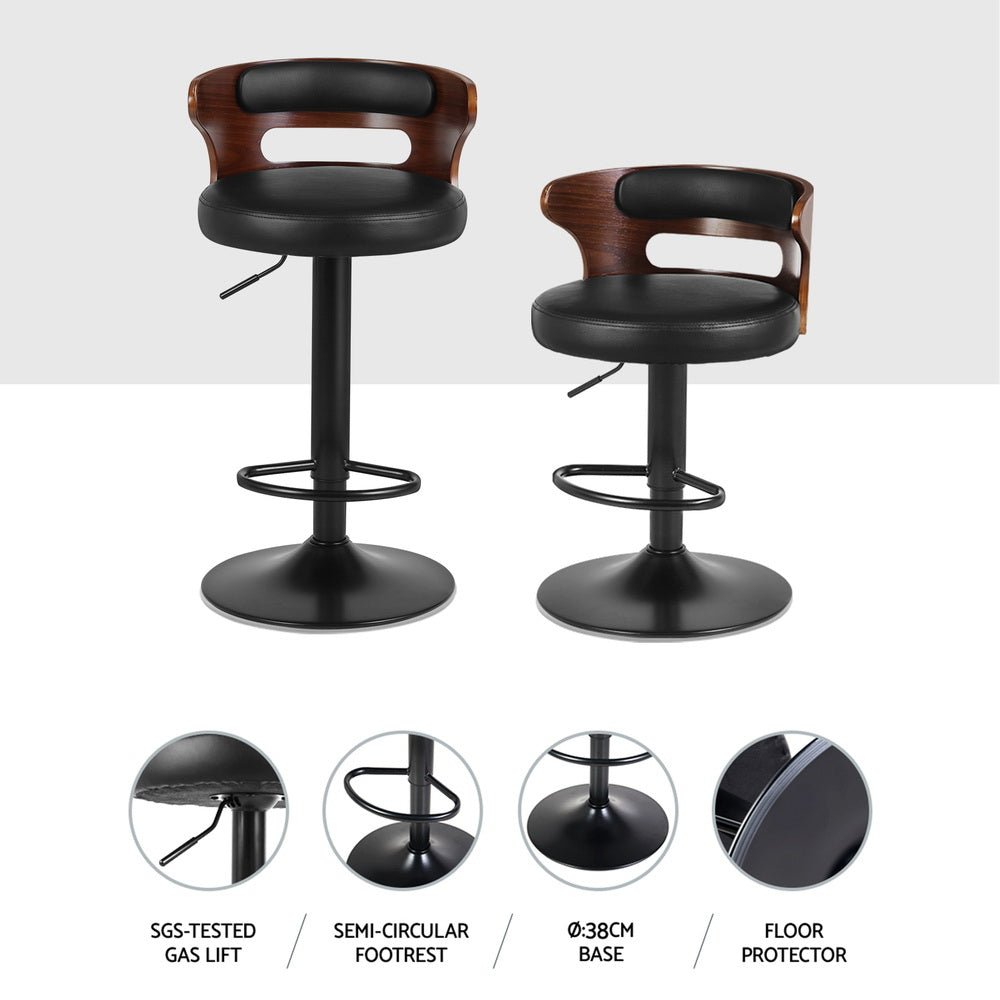 4x Bar Stools Gas Lift Faux Leather - Furniture > Bar Stools & Chairs > Table & Bar Stools - Rivercity House & Home Co. (ABN 18 642 972 209) - Affordable Modern Furniture Australia