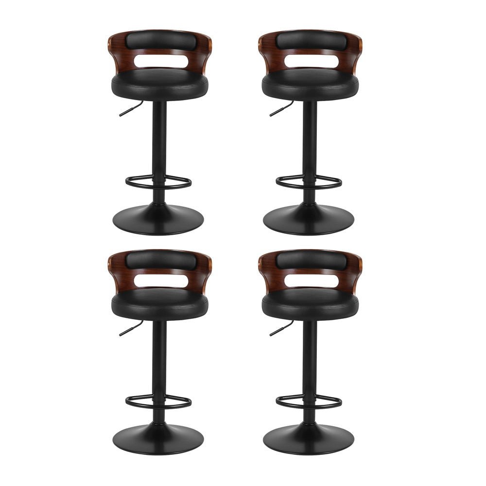 4x Bar Stools Gas Lift Faux Leather - Furniture > Bar Stools & Chairs > Table & Bar Stools - Rivercity House & Home Co. (ABN 18 642 972 209) - Affordable Modern Furniture Australia