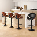 Set of 4 Joyce Wooden Gas Lift Bar Stools Black
