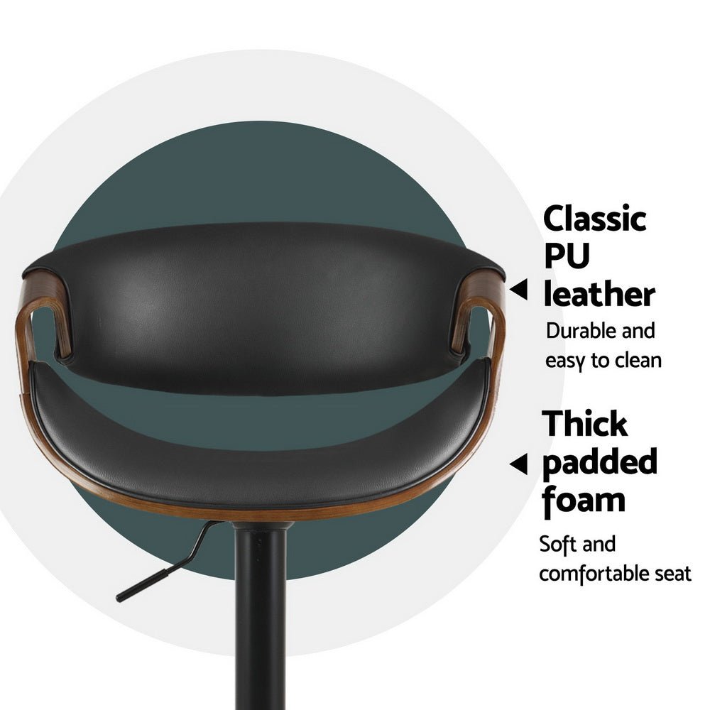 4x Bar Stools Gas Lift Leather w/Armrest - Furniture > Bar Stools & Chairs > Massage Chairs - Rivercity House & Home Co. (ABN 18 642 972 209) - Affordable Modern Furniture Australia