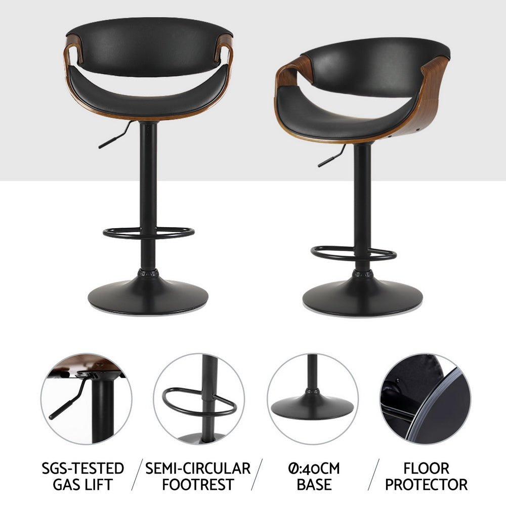 4x Bar Stools Gas Lift Leather w/Armrest - Furniture > Bar Stools & Chairs > Massage Chairs - Rivercity House & Home Co. (ABN 18 642 972 209) - Affordable Modern Furniture Australia