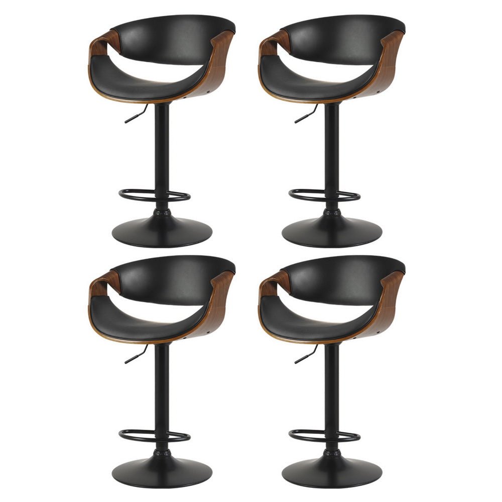 4x Bar Stools Gas Lift Leather w/Armrest - Furniture > Bar Stools & Chairs > Massage Chairs - Rivercity House & Home Co. (ABN 18 642 972 209) - Affordable Modern Furniture Australia