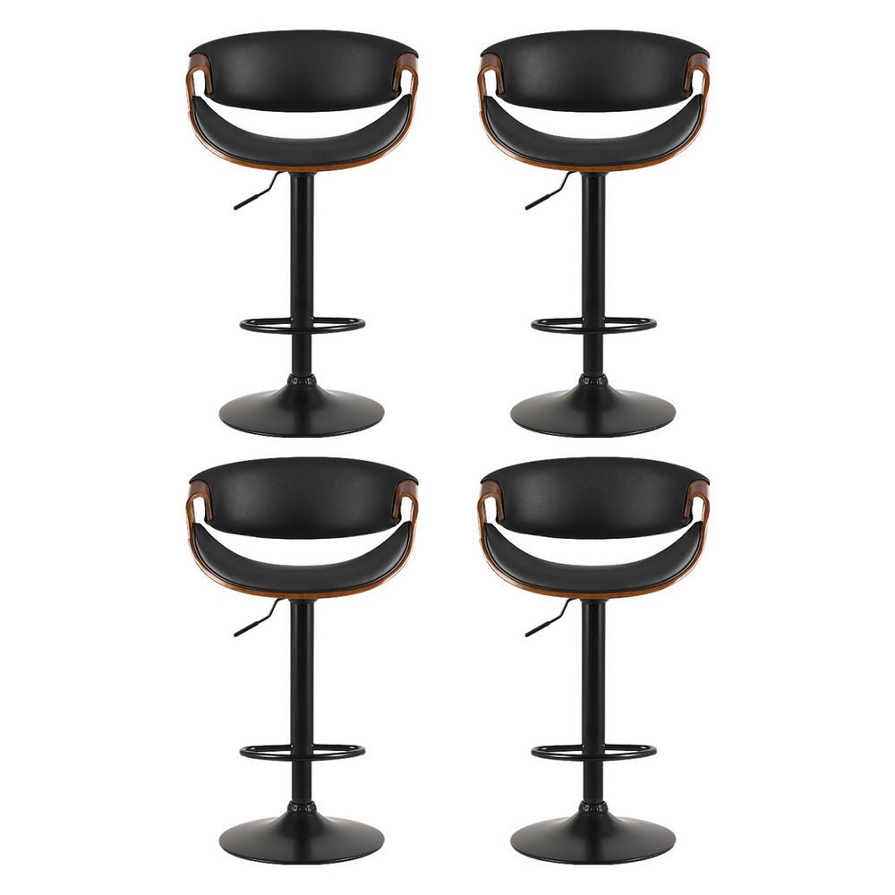 4x Bar Stools Gas Lift Leather w/Armrest - Furniture > Bar Stools & Chairs > Massage Chairs - Rivercity House & Home Co. (ABN 18 642 972 209) - Affordable Modern Furniture Australia