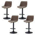 Set of 4 Kensington Diamond Back Bar Stools - Brown