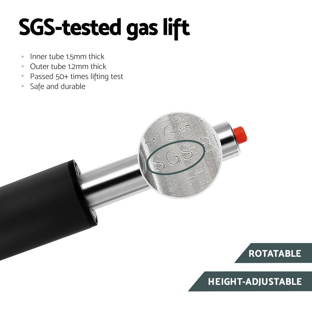 4x Bar Stools Gas Lift Vintage Leather Grey - Furniture > Bar Stools & Chairs > Massage Chairs - Rivercity House & Home Co. (ABN 18 642 972 209) - Affordable Modern Furniture Australia