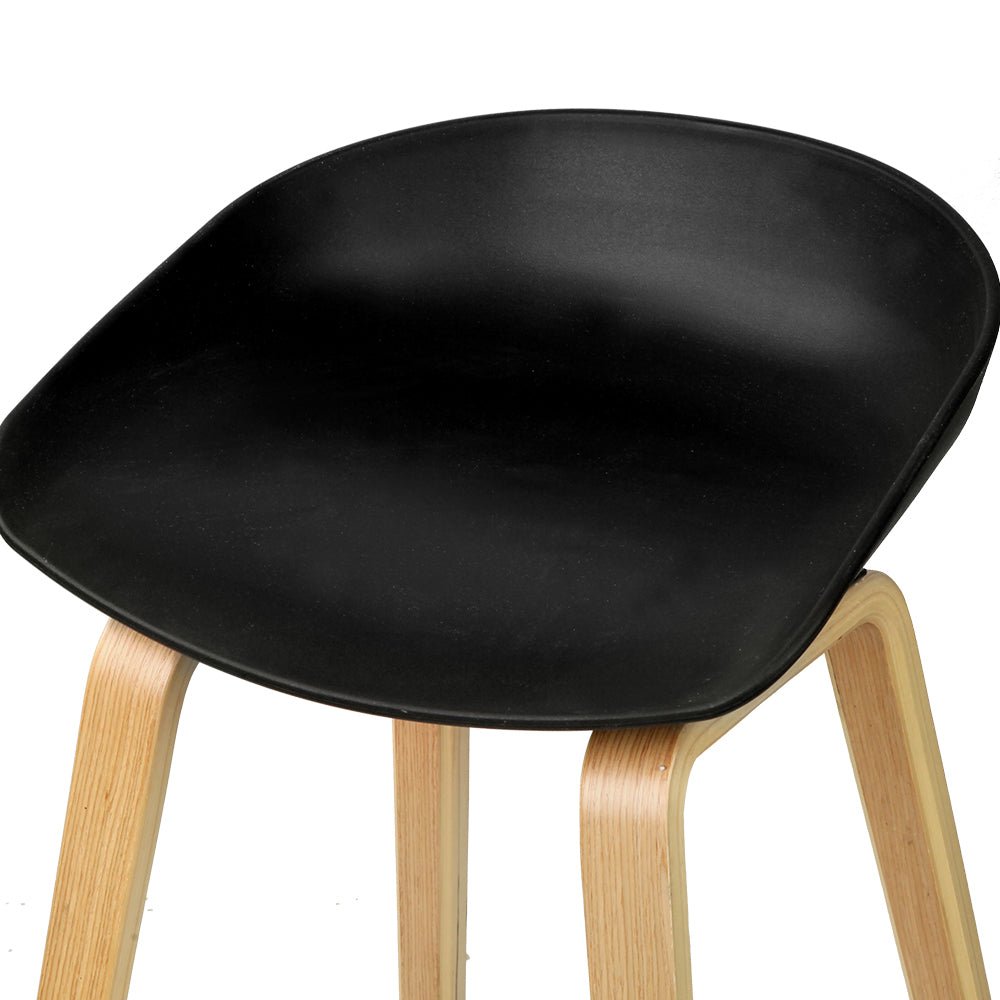 4x Bar Stools Kitchen Counter Stool Dining Chairs Wooden Black - Furniture > Bar Stools & Chairs > Table & Bar Stools - Rivercity House & Home Co. (ABN 18 642 972 209) - Affordable Modern Furniture Australia