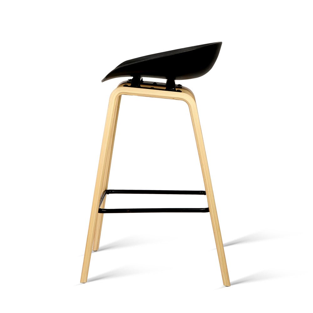 4x Bar Stools Kitchen Counter Stool Dining Chairs Wooden Black - Furniture > Bar Stools & Chairs > Table & Bar Stools - Rivercity House & Home Co. (ABN 18 642 972 209) - Affordable Modern Furniture Australia
