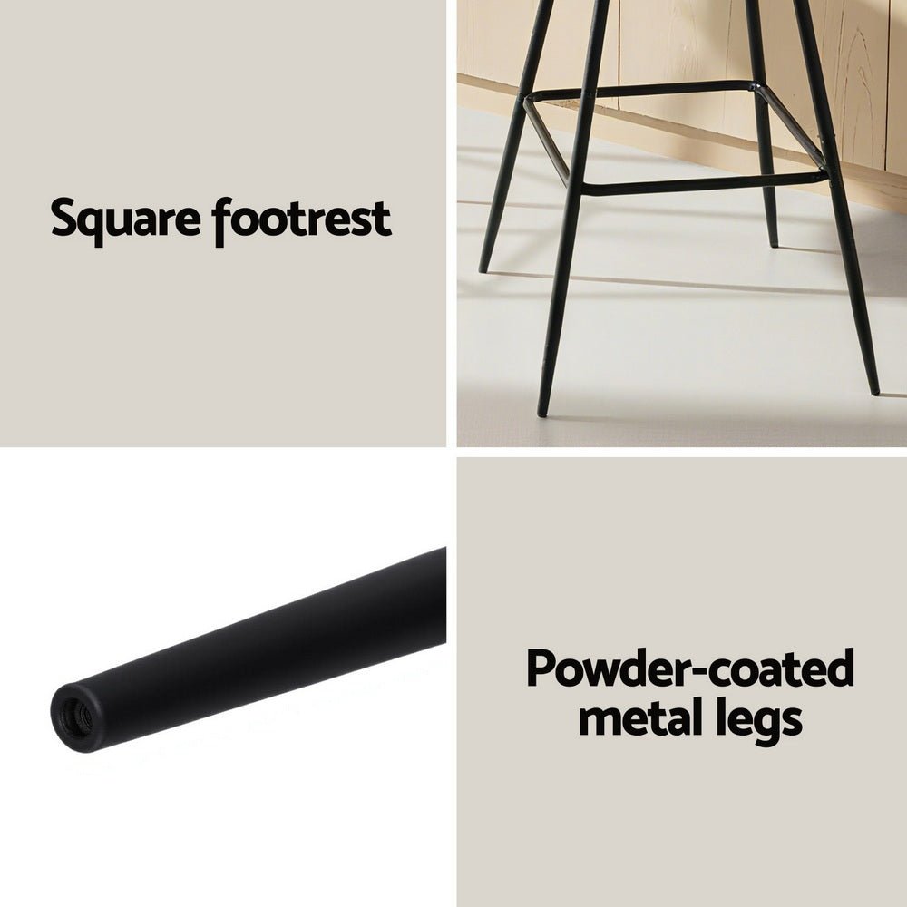 4x Bar Stools Kitchen Dining Chair Counter Stool Woven Velvet Metal Ivory - Furniture > Bar Stools & Chairs > Table & Bar Stools - Rivercity House & Home Co. (ABN 18 642 972 209) - Affordable Modern Furniture Australia