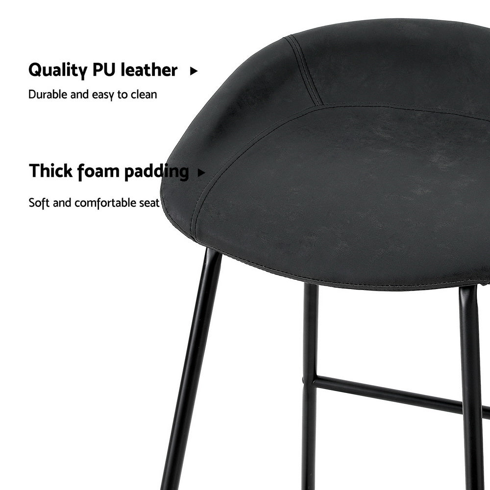 4x Bar Stools Kitchen Dining Chairs Counter Stool PU Leather Metal - Furniture > Bar Stools & Chairs > Table & Bar Stools - Rivercity House & Home Co. (ABN 18 642 972 209) - Affordable Modern Furniture Australia