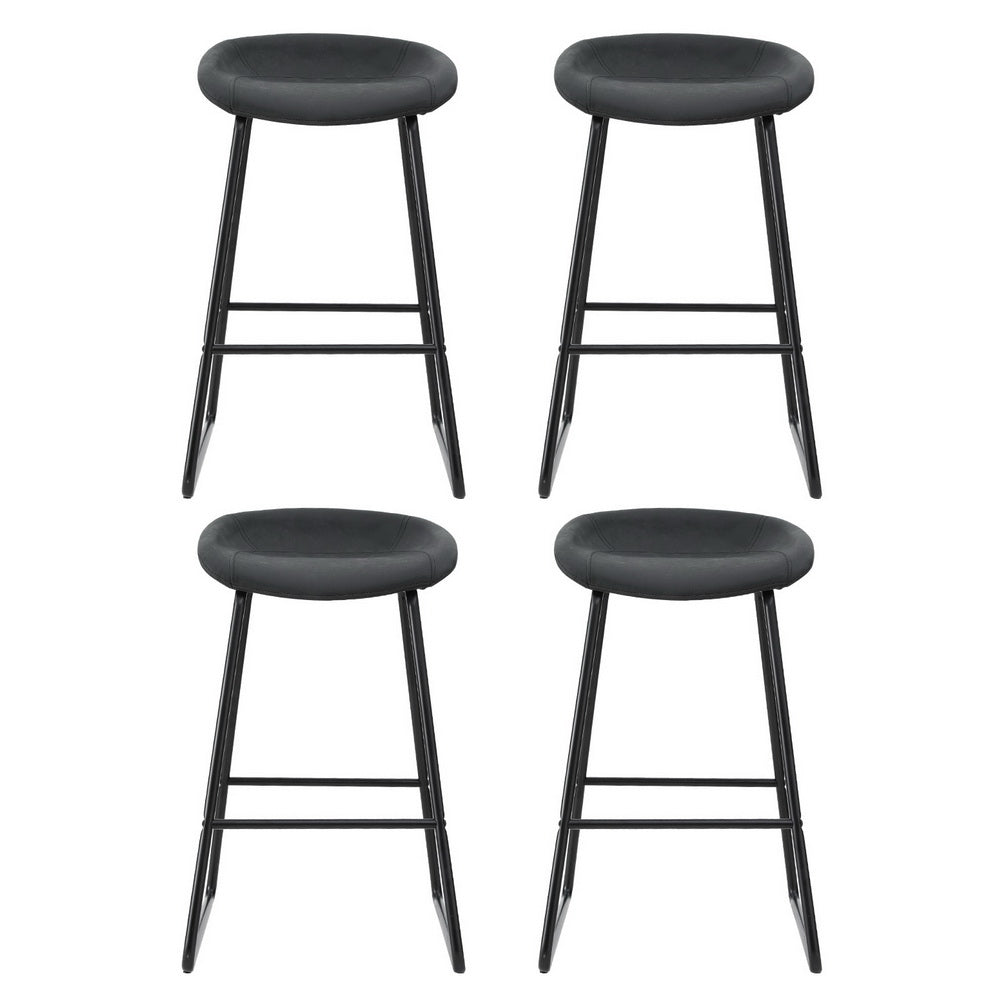 4x Bar Stools Kitchen Dining Chairs Counter Stool PU Leather Metal - Furniture > Bar Stools & Chairs > Table & Bar Stools - Rivercity House & Home Co. (ABN 18 642 972 209) - Affordable Modern Furniture Australia