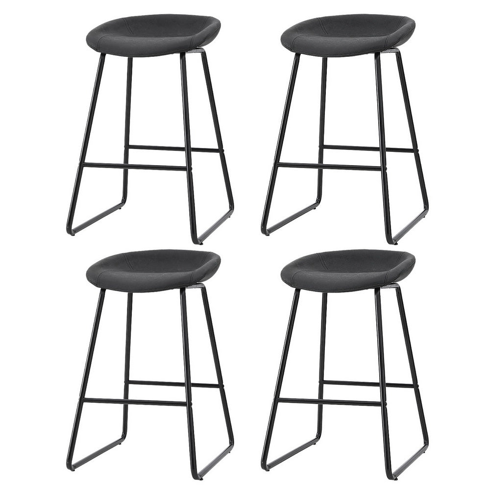4x Bar Stools Kitchen Dining Chairs Counter Stool PU Leather Metal - Furniture > Bar Stools & Chairs > Table & Bar Stools - Rivercity House & Home Co. (ABN 18 642 972 209) - Affordable Modern Furniture Australia