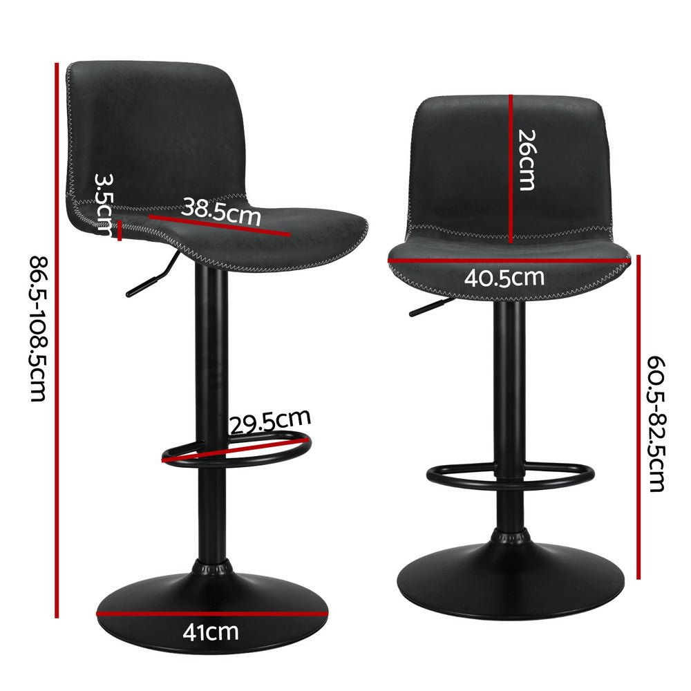 4x Bar Stools Kitchen Swivel Gas Lift Chairs Black - Furniture > Bar Stools & Chairs > Table & Bar Stools - Rivercity House & Home Co. (ABN 18 642 972 209) - Affordable Modern Furniture Australia