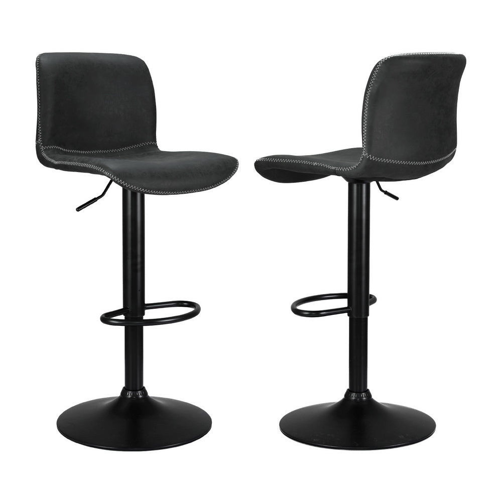 4x Bar Stools Kitchen Swivel Gas Lift Chairs Black - Furniture > Bar Stools & Chairs > Table & Bar Stools - Rivercity House & Home Co. (ABN 18 642 972 209) - Affordable Modern Furniture Australia