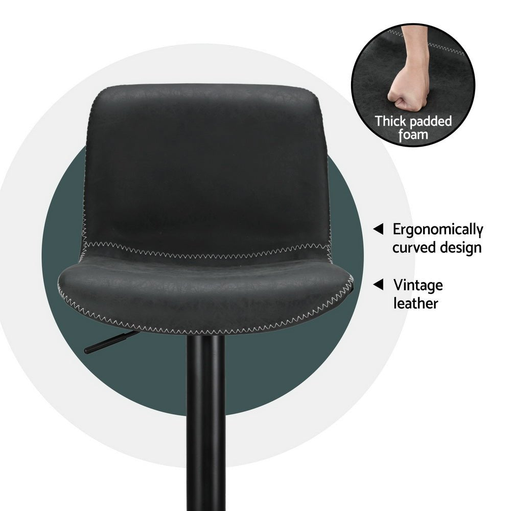 4x Bar Stools Kitchen Swivel Gas Lift Chairs Black - Furniture > Bar Stools & Chairs > Table & Bar Stools - Rivercity House & Home Co. (ABN 18 642 972 209) - Affordable Modern Furniture Australia