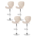 Set of 4 Dorian Adjustable Rattan Bar Stools – Beige