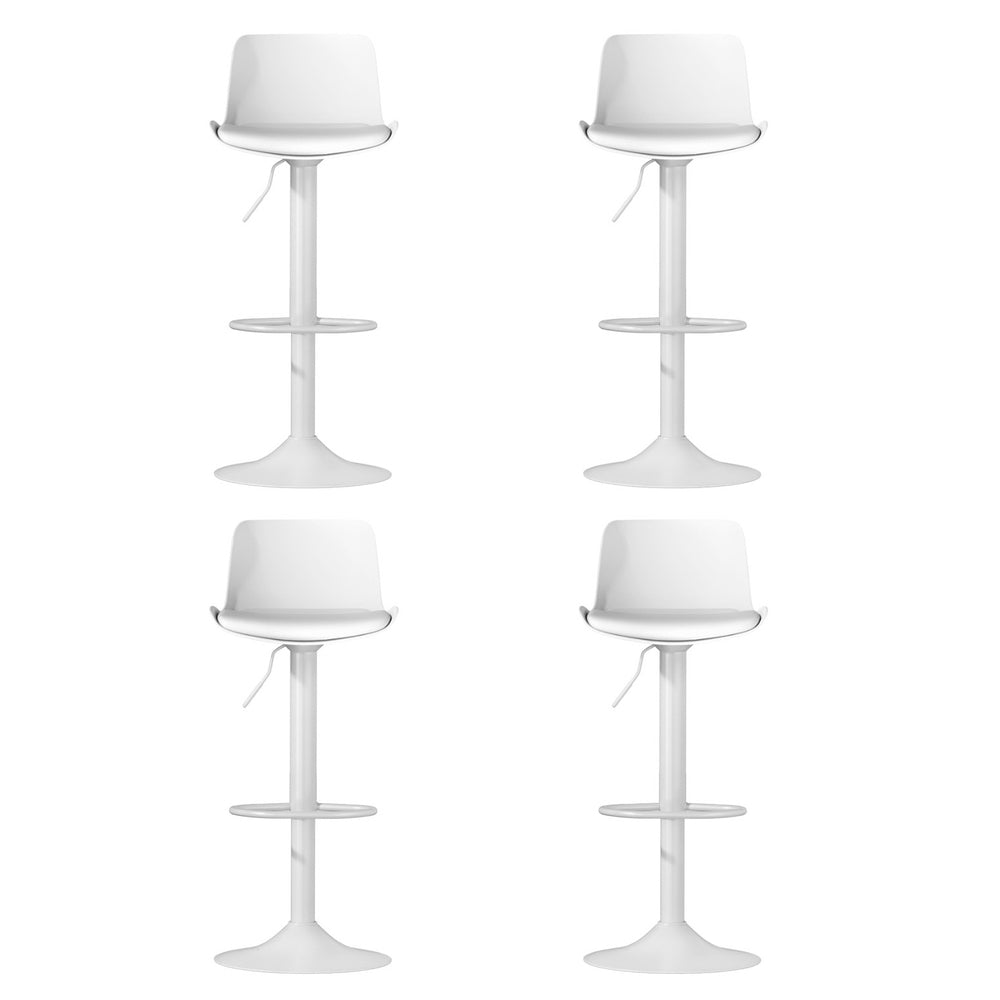 4x Bar Stools Kitchen Swivel Gas Lift Stool Leather Dining Chairs White - Furniture > Bar Stools & Chairs > Table & Bar Stools - Rivercity House & Home Co. (ABN 18 642 972 209) - Affordable Modern Furniture Australia