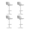 Set of 4 Aurora Gas Lift Bar Stools - Classic White