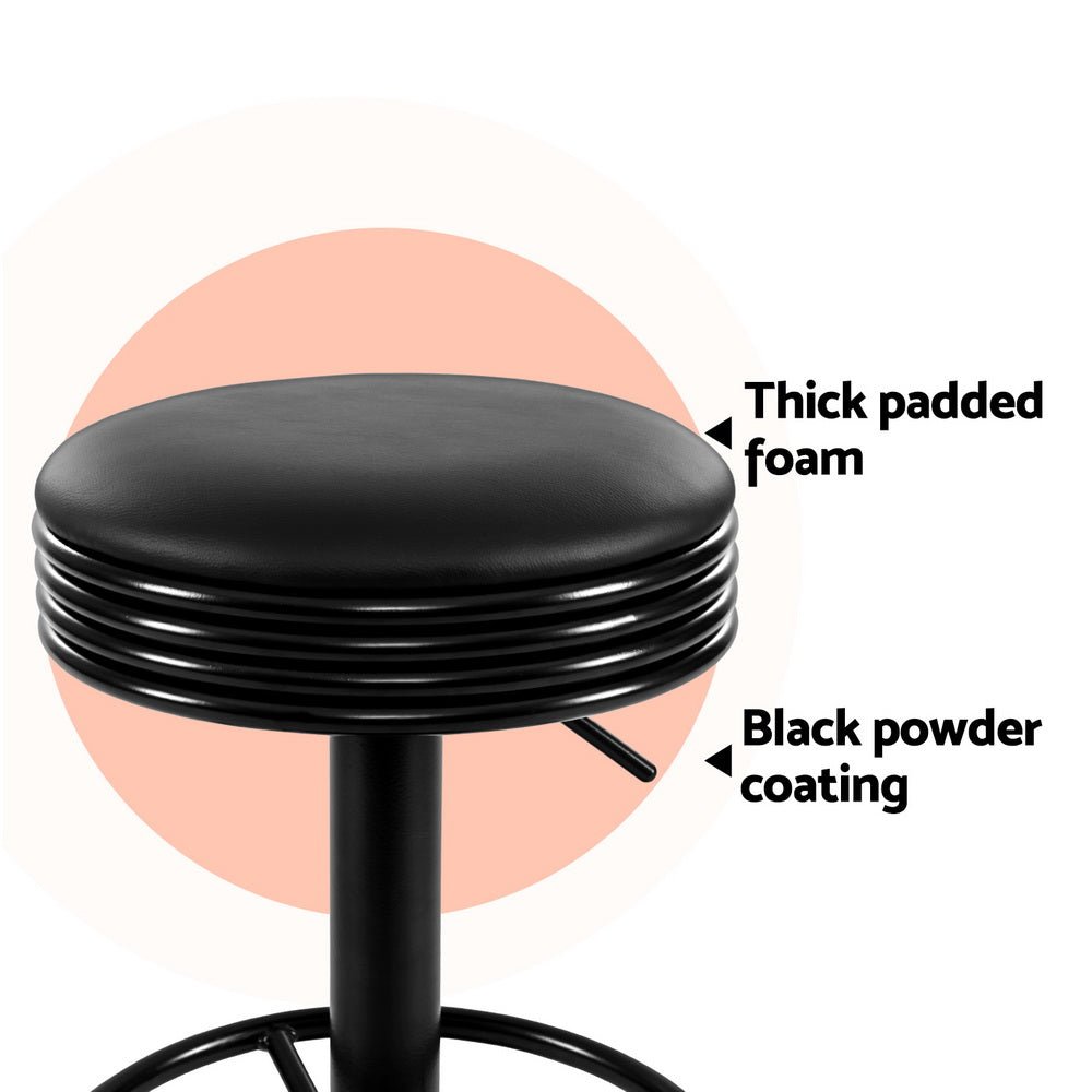 4x Bar Stools Leather Padded Gas Lift Black - Furniture > Bar Stools & Chairs > Massage Chairs - Rivercity House & Home Co. (ABN 18 642 972 209) - Affordable Modern Furniture Australia