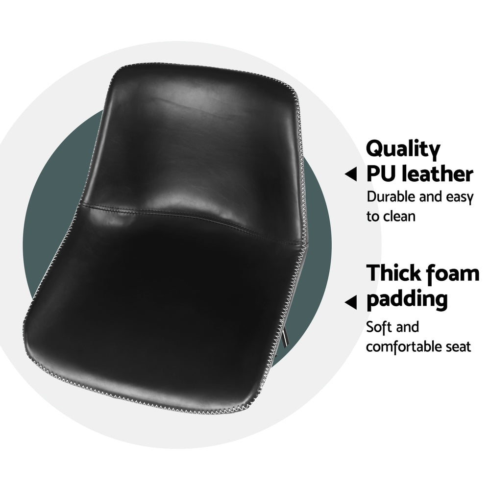 4x Bar Stools Leather Padded Metal Legs Black - Furniture > Bar Stools & Chairs > Massage Chairs - Rivercity House & Home Co. (ABN 18 642 972 209) - Affordable Modern Furniture Australia