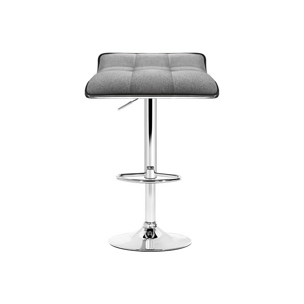 4x Bar Stools Linen Padded Gas Lift - Furniture > Bar Stools & Chairs > Table & Bar Stools - Rivercity House & Home Co. (ABN 18 642 972 209) - Affordable Modern Furniture Australia