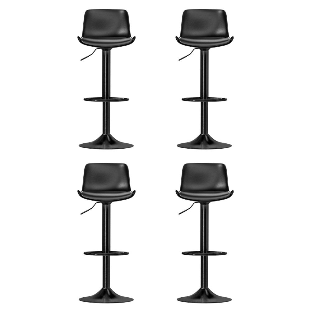 4x Bar Stools Padded Seat Gas Lift Black - Furniture > Bar Stools & Chairs > Massage Chairs - Rivercity House & Home Co. (ABN 18 642 972 209) - Affordable Modern Furniture Australia