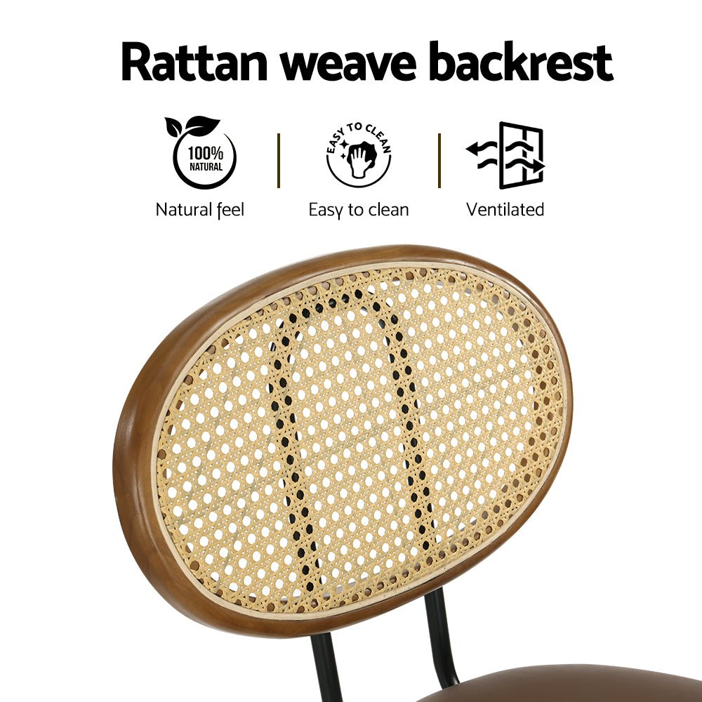 4x Bar Stools PU Leather Stools Brown - Furniture > Bar Stools & Chairs > Table & Bar Stools - Rivercity House & Home Co. (ABN 18 642 972 209) - Affordable Modern Furniture Australia