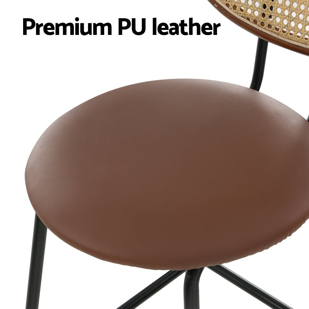 4x Bar Stools PU Leather Stools Brown - Furniture > Bar Stools & Chairs > Table & Bar Stools - Rivercity House & Home Co. (ABN 18 642 972 209) - Affordable Modern Furniture Australia