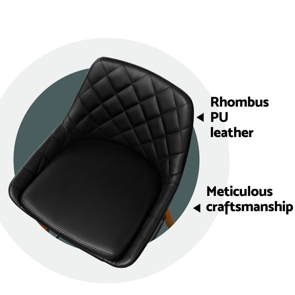 4x Bar Stools PU Seat Wooden - Furniture > Bar Stools & Chairs > Table & Bar Stools - Rivercity House & Home Co. (ABN 18 642 972 209) - Affordable Modern Furniture Australia