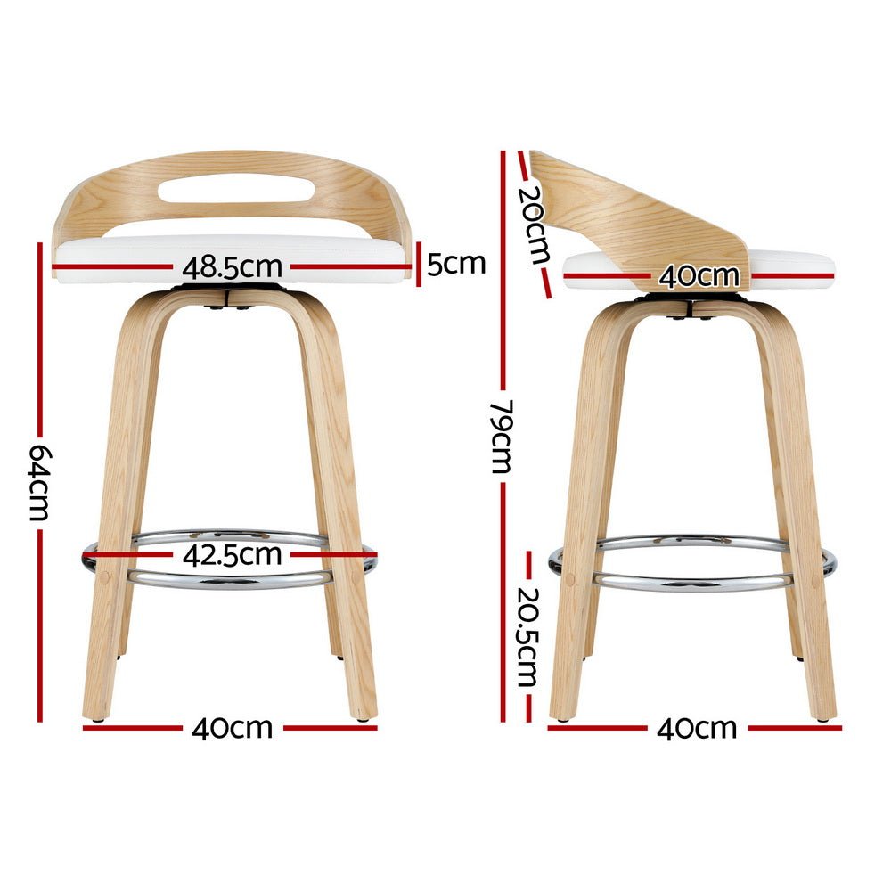 4x Bar Stools Swivel Dining Chairs Low Back Counter Seat PU Cushion - Furniture > Bar Stools & Chairs > Table & Bar Stools - Rivercity House & Home Co. (ABN 18 642 972 209) - Affordable Modern Furniture Australia