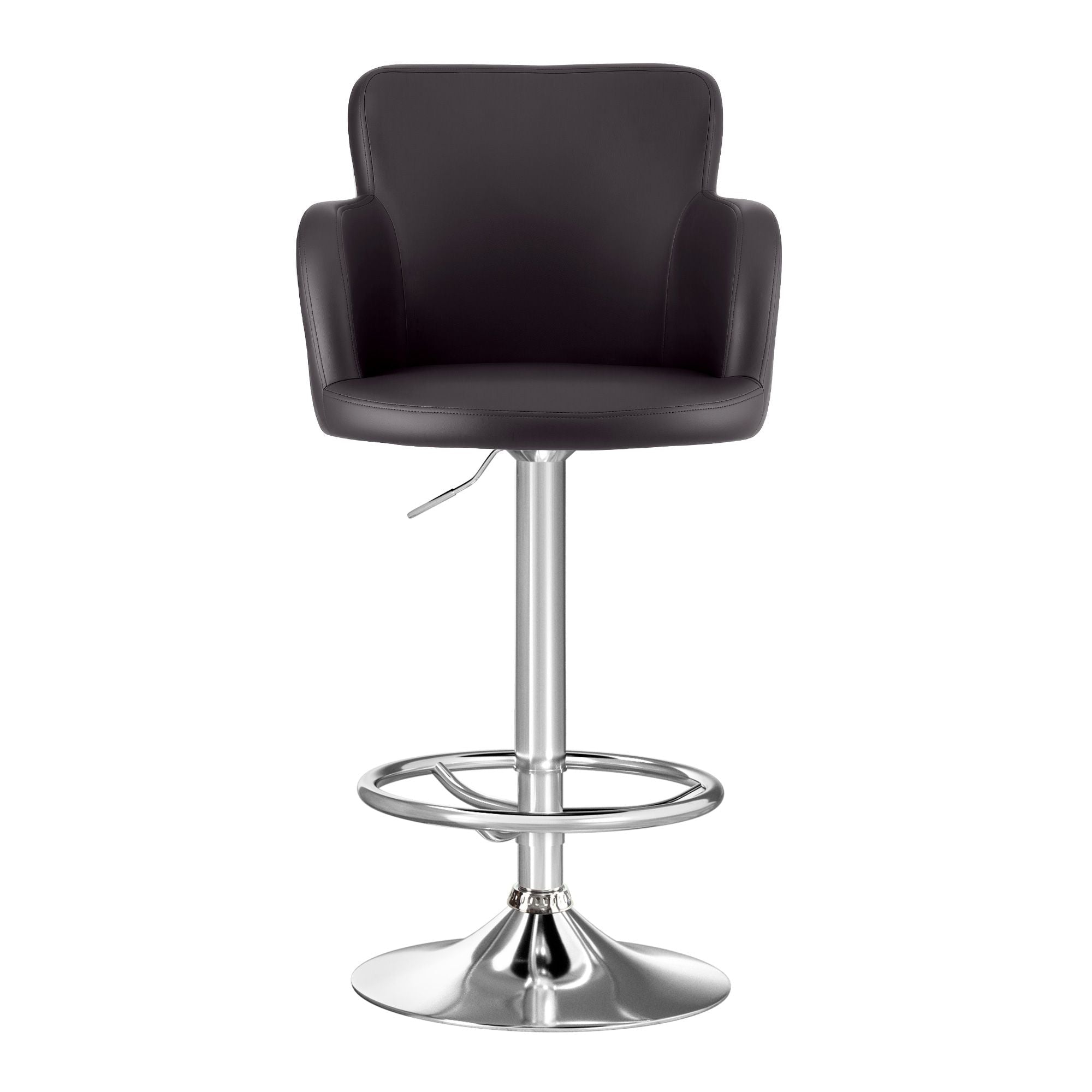 4x Bar Stools Swivel Kitchen Chairs Gas Lift Adjustable PU Leather Brown - Furniture > Bar Stools & Chairs > Table & Bar Stools - Rivercity House & Home Co. (ABN 18 642 972 209) - Affordable Modern Furniture Australia