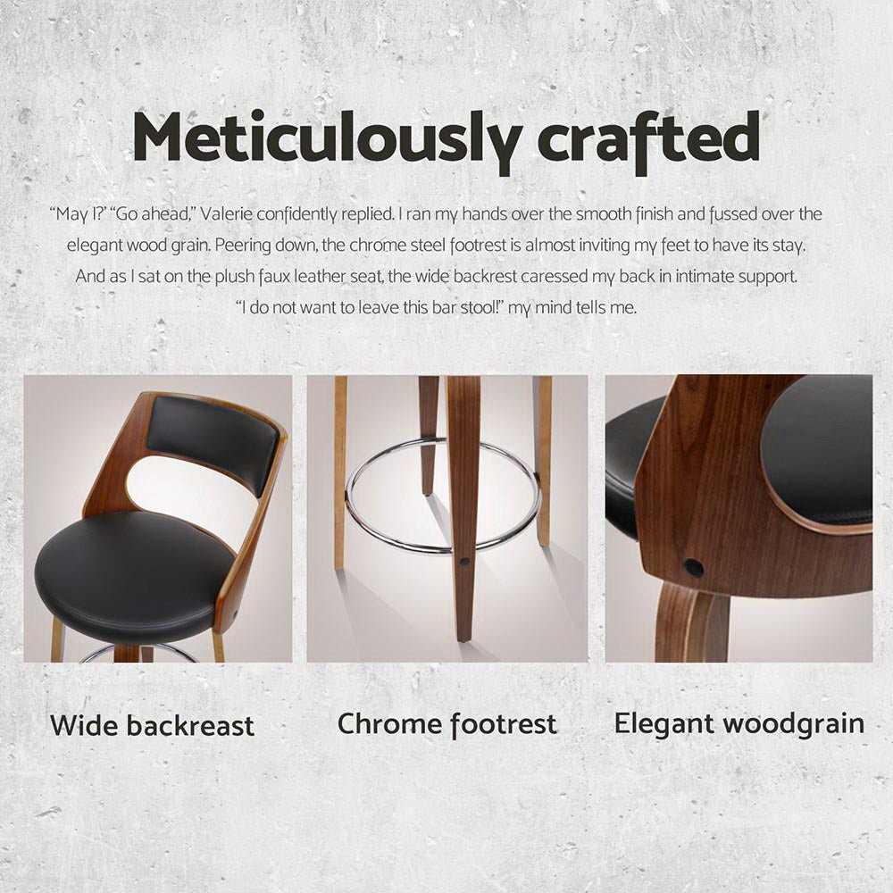 4x Bar Stools Swivel Leather Chair 65cm - Furniture > Bar Stools & Chairs > Table & Bar Stools - Rivercity House & Home Co. (ABN 18 642 972 209) - Affordable Modern Furniture Australia