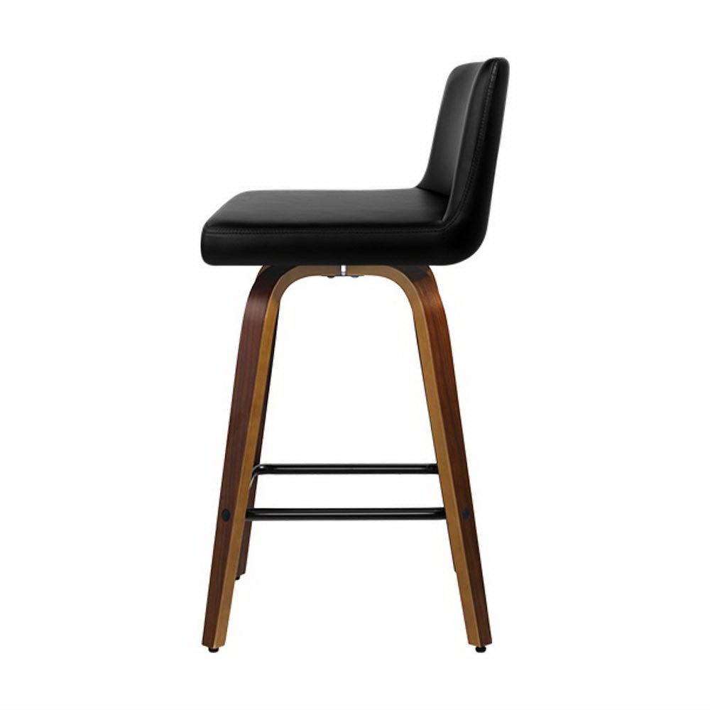 4x Bar Stools Swivel Leather Padded Wooden - Furniture > Bar Stools & Chairs > Massage Chairs - Rivercity House & Home Co. (ABN 18 642 972 209) - Affordable Modern Furniture Australia