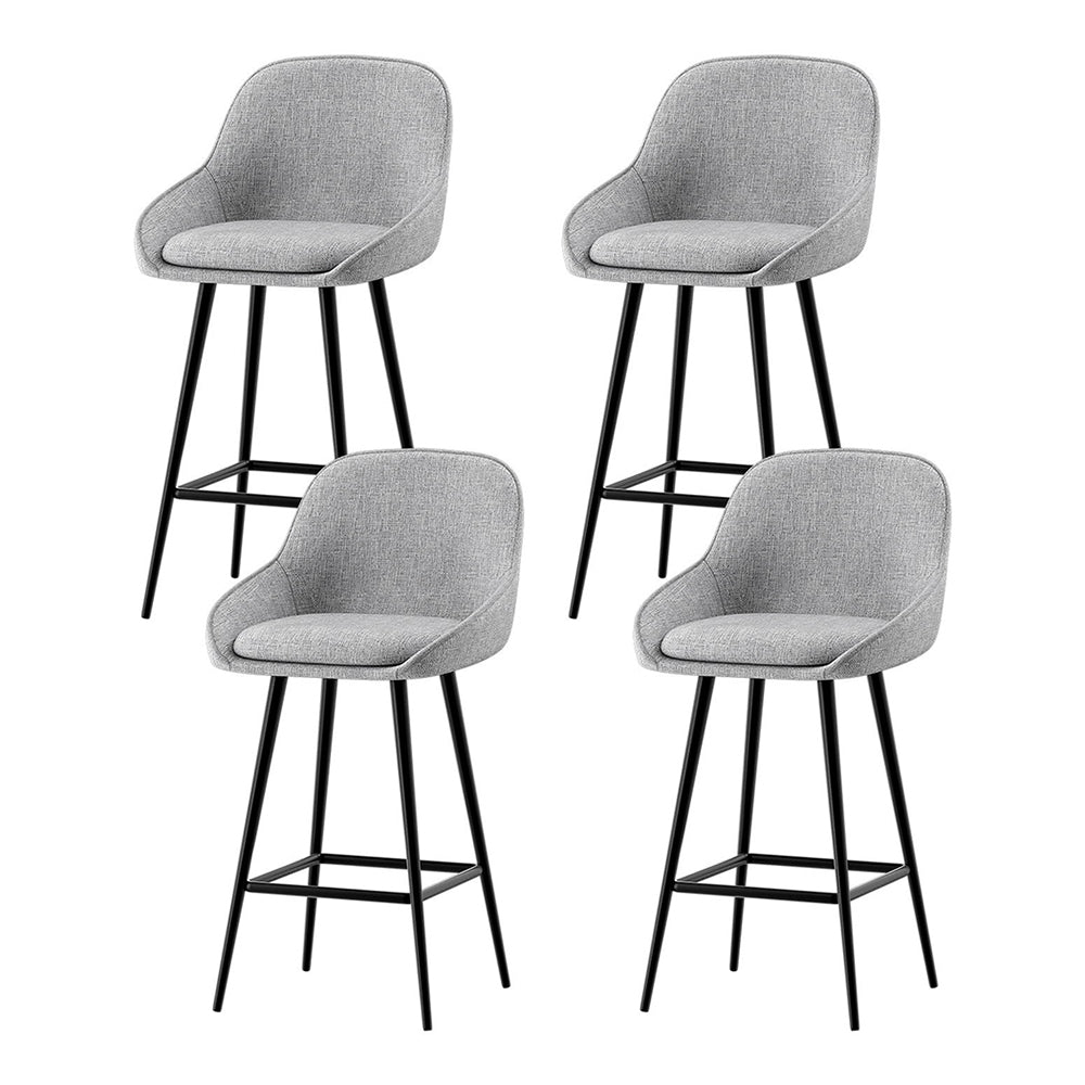 4x Bar Stools Upholstered Stool Counter Seat Kitchen Dining Chairs - Furniture > Bar Stools & Chairs > Massage Chairs - Rivercity House & Home Co. (ABN 18 642 972 209) - Affordable Modern Furniture Australia