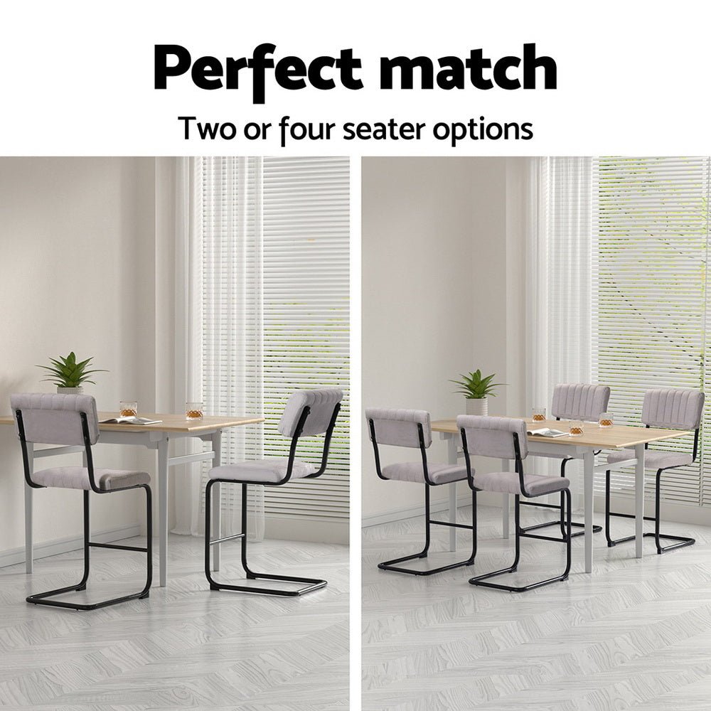 4x Bar Stools Velvet Chairs Grey - Furniture > Bar Stools & Chairs > Table & Bar Stools - Rivercity House & Home Co. (ABN 18 642 972 209) - Affordable Modern Furniture Australia