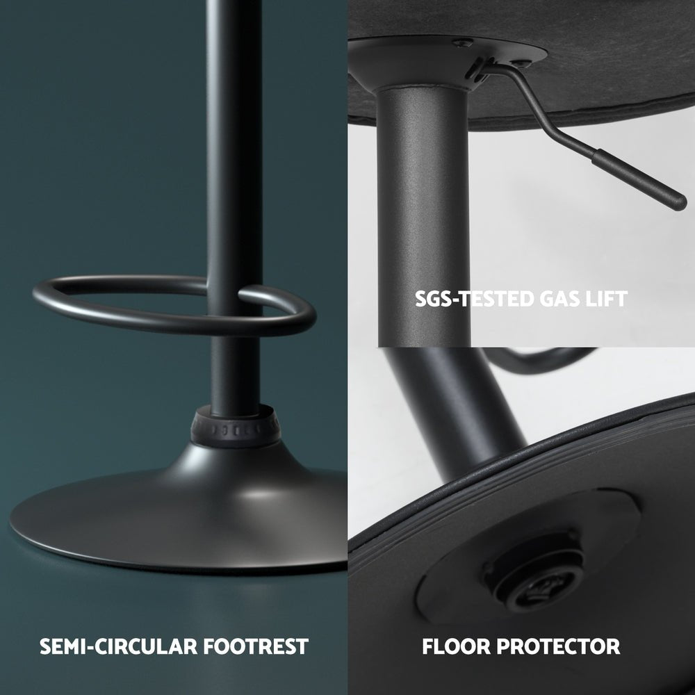 4x Bar Stools Vintage Leather Gas Lift Black - Furniture > Bar Stools & Chairs > Massage Chairs - Rivercity House & Home Co. (ABN 18 642 972 209) - Affordable Modern Furniture Australia