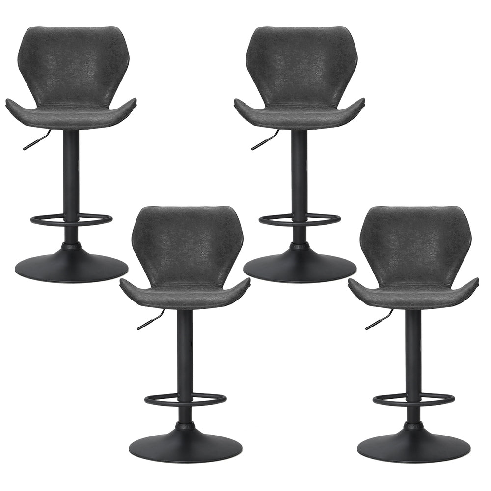 4x Bar Stools Vintage Leather Gas Lift Black - Furniture > Bar Stools & Chairs > Massage Chairs - Rivercity House & Home Co. (ABN 18 642 972 209) - Affordable Modern Furniture Australia