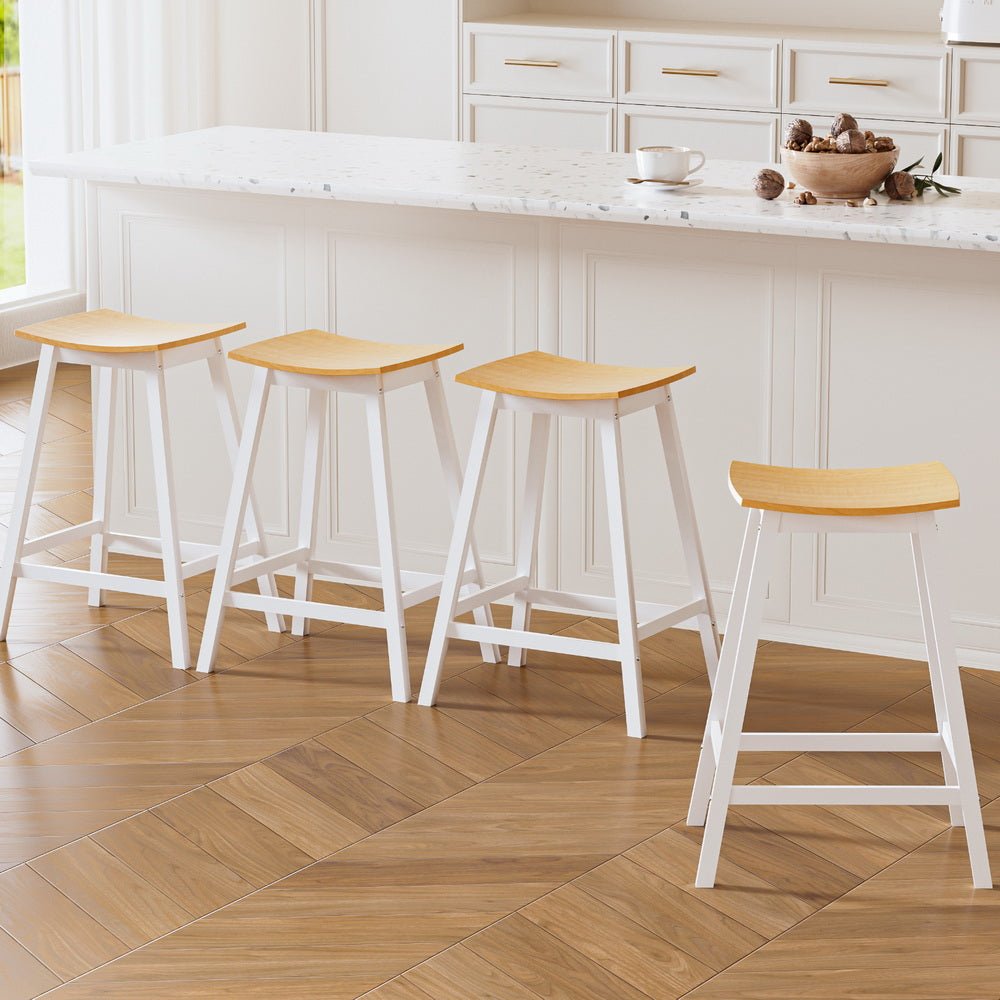 4x Bar Stools Wooden Chairs Oak - Furniture > Bar Stools & Chairs > Massage Chairs - Rivercity House & Home Co. (ABN 18 642 972 209) - Affordable Modern Furniture Australia