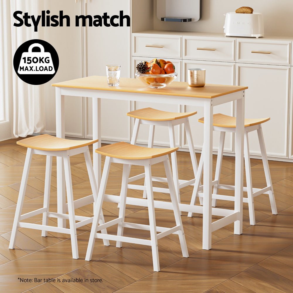 4x Bar Stools Wooden Chairs Oak - Furniture > Bar Stools & Chairs > Massage Chairs - Rivercity House & Home Co. (ABN 18 642 972 209) - Affordable Modern Furniture Australia