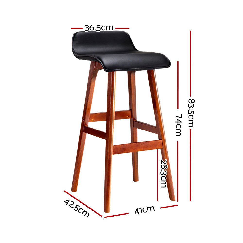 4x Bar Stools Wooden Stool Black - Furniture > Bar Stools & Chairs > Table & Bar Stools - Rivercity House & Home Co. (ABN 18 642 972 209) - Affordable Modern Furniture Australia