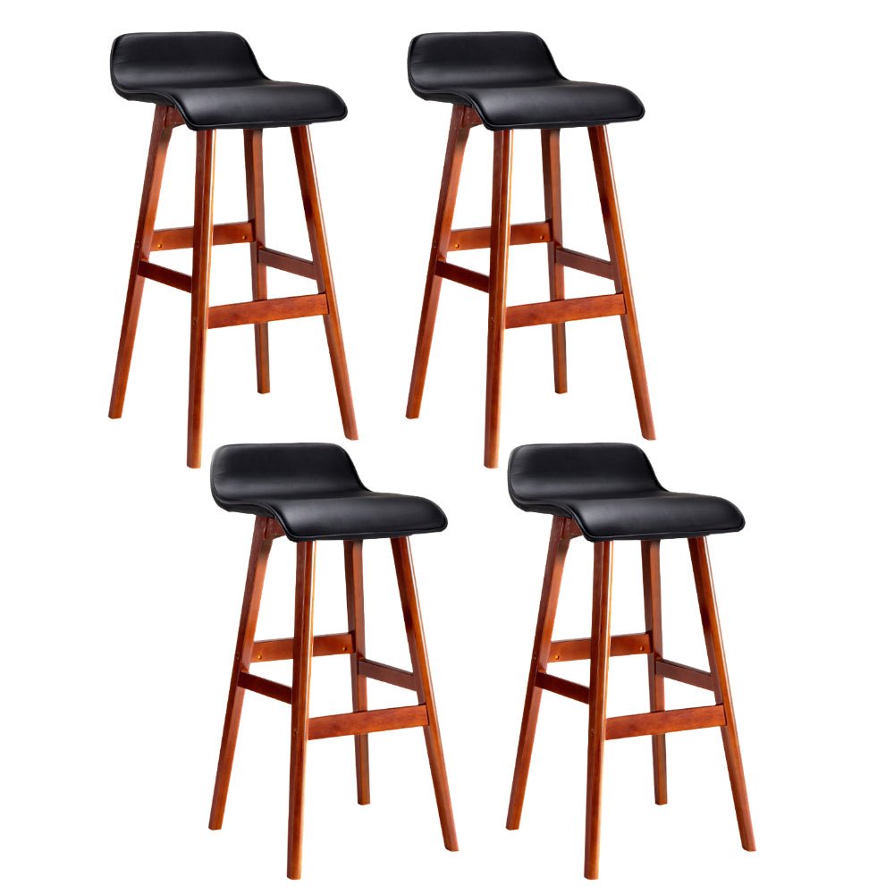 4x Bar Stools Wooden Stool Black - Furniture > Bar Stools & Chairs > Table & Bar Stools - Rivercity House & Home Co. (ABN 18 642 972 209) - Affordable Modern Furniture Australia