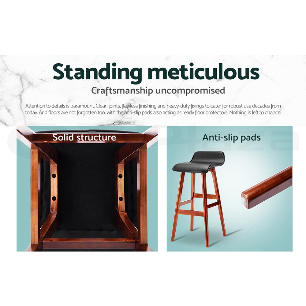4x Bar Stools Wooden Stool Black - Furniture > Bar Stools & Chairs > Table & Bar Stools - Rivercity House & Home Co. (ABN 18 642 972 209) - Affordable Modern Furniture Australia