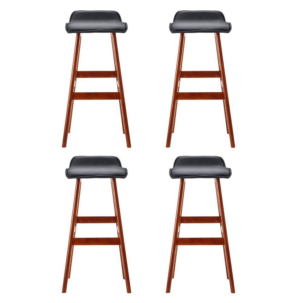 4x Bar Stools Wooden Stool Black - Furniture > Bar Stools & Chairs > Table & Bar Stools - Rivercity House & Home Co. (ABN 18 642 972 209) - Affordable Modern Furniture Australia