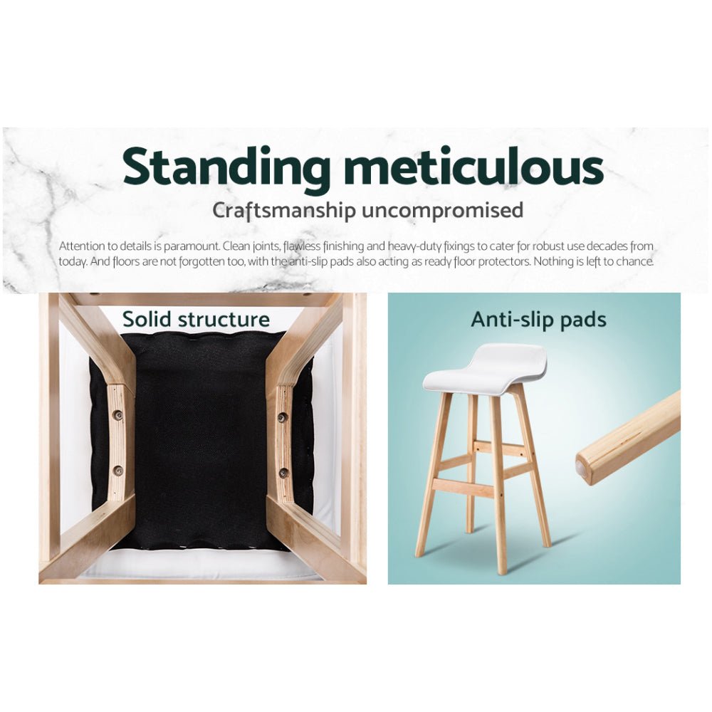 4x Bar Stools Wooden Stool White - Furniture > Bar Stools & Chairs > Table & Bar Stools - Rivercity House & Home Co. (ABN 18 642 972 209) - Affordable Modern Furniture Australia